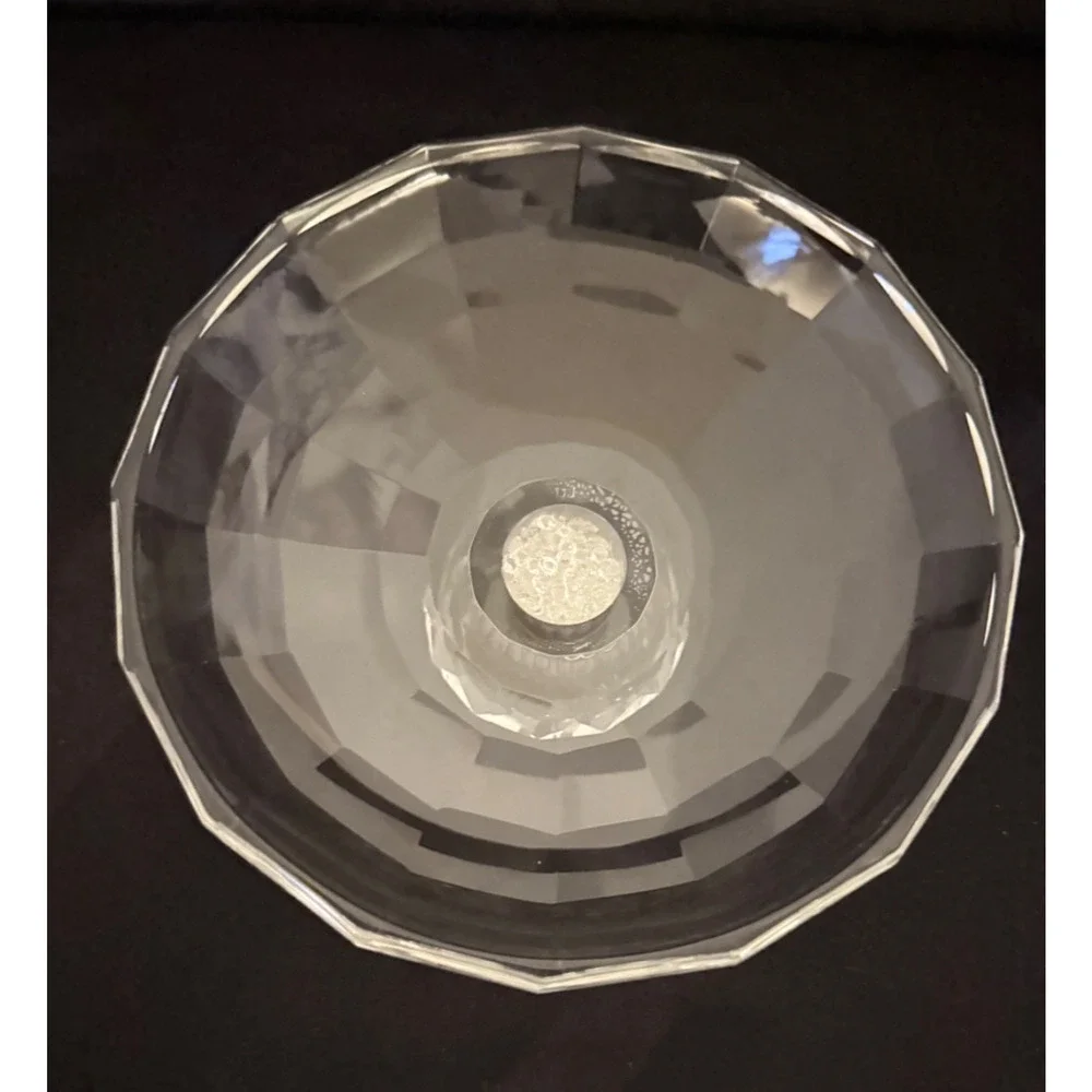 💎 Oleg Cassini Crystal “Diamond Filled” Pedestal Candy Dish – 6